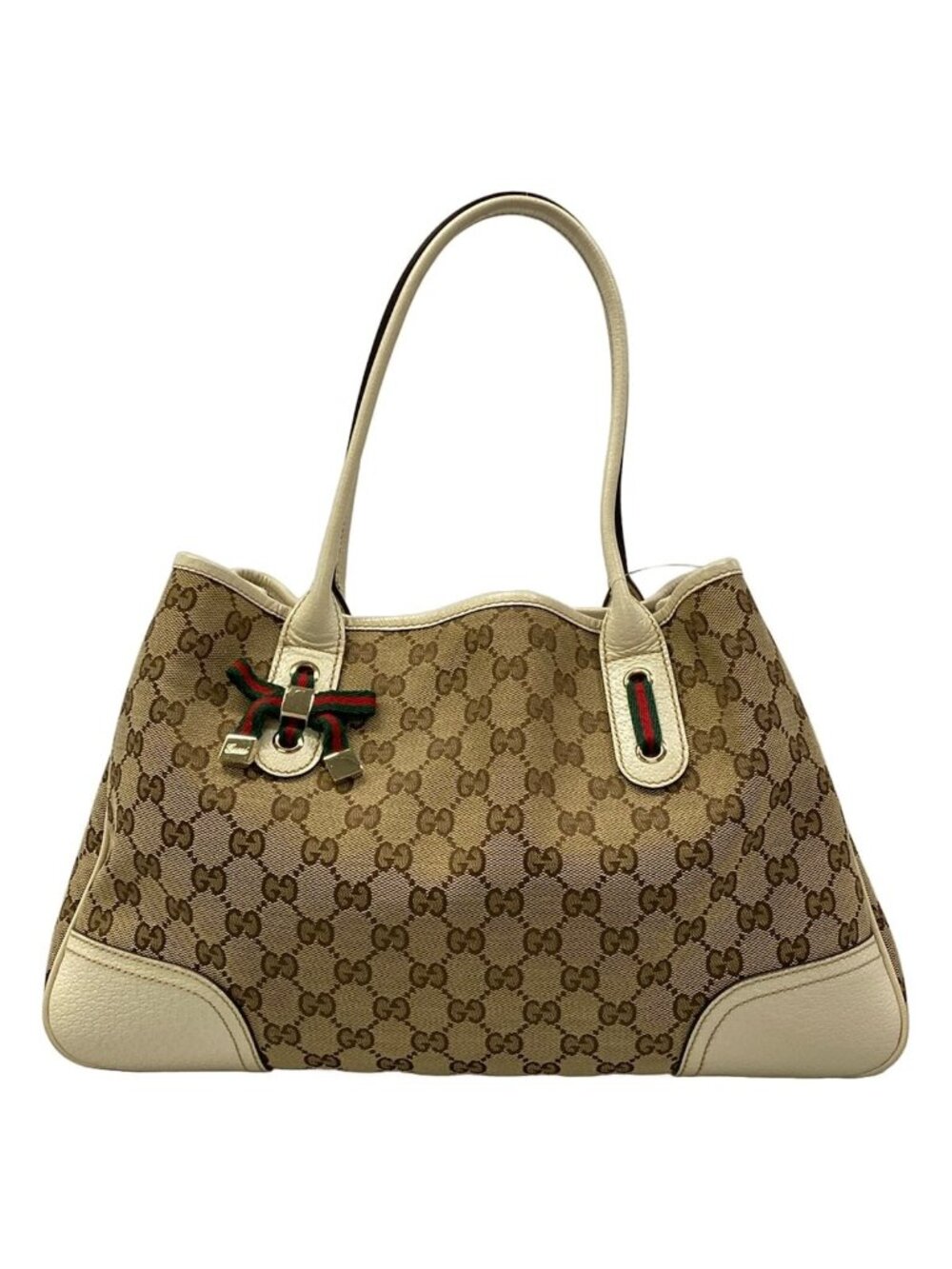Gucci Tote Bag Princy Ivory Brown Dark Leather